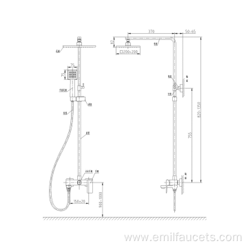 Bath square shower heads faucets